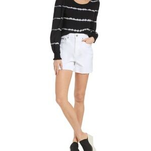 DKNY Perry Hi-Rise Frayed Hem White Jean Shorts Size 8/29